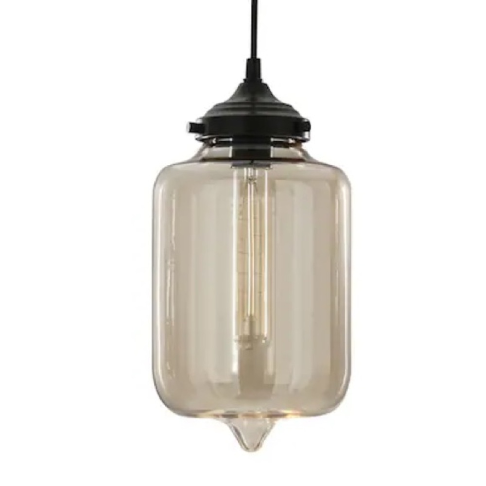 Kichler Aged Bronze Modern Tinted Glass Bell Pendant Light